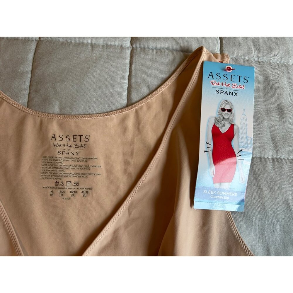 Assets Spanx Red Hot Label Stretch Slimming Cheetah Full Slip Nude XL NEW - Picture 8 of 9